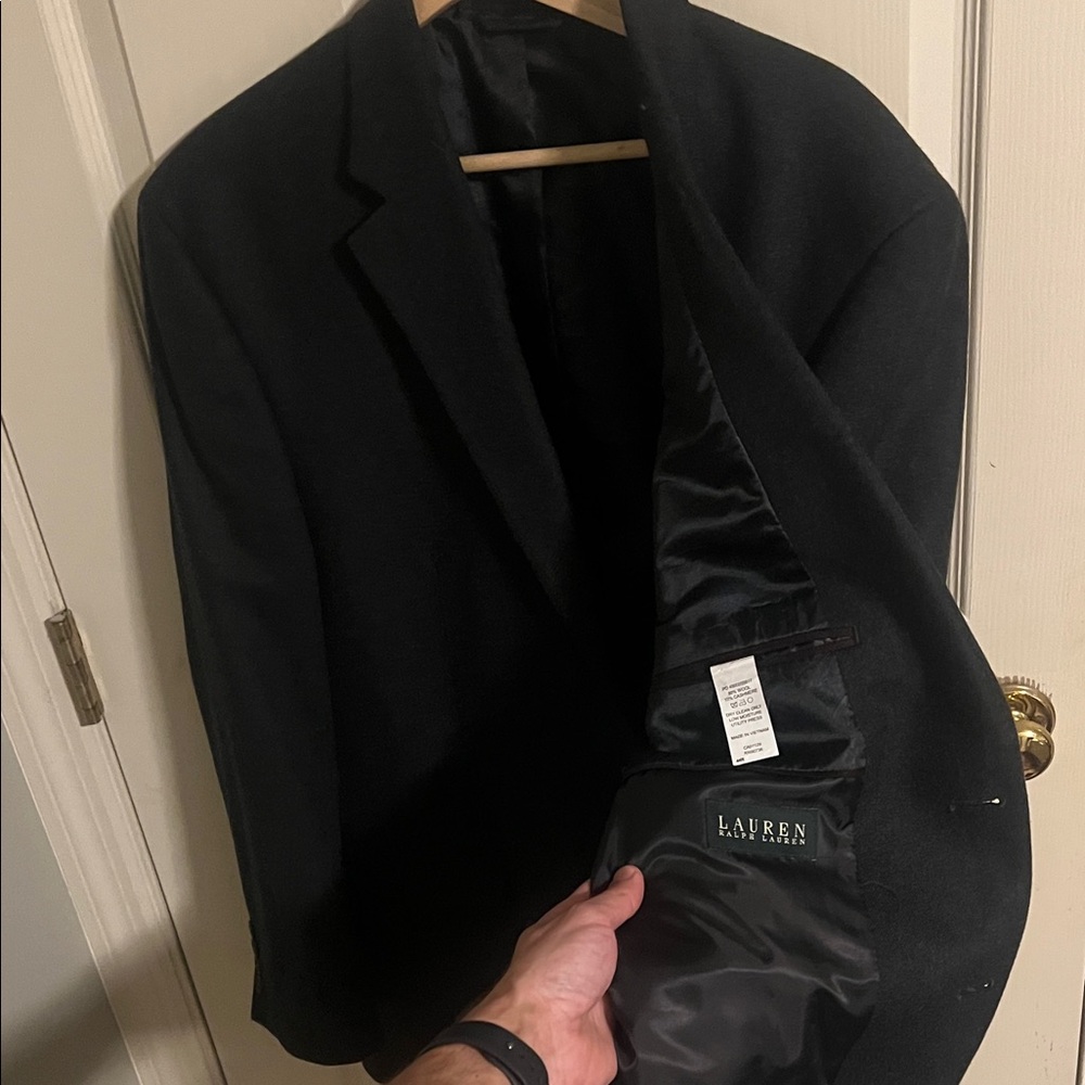 Lauren Ralph Lauren Black Wool Blazer with Satin Lining